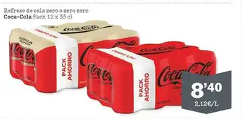 Sorli Refresc de cola zero o zero zero coca-cola pack 12 oferta