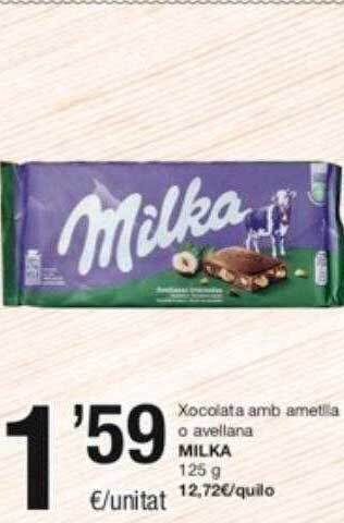 SPAR Fragadis Xocolata amb ametlla o avellana milka oferta