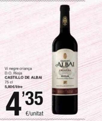 SPAR Fragadis Vi negre criança d.o. rioja castillo de albai oferta