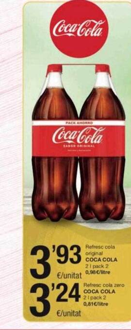 SPAR Fragadis Refresc cola original coca cola refresc cola zero coca cola oferta
