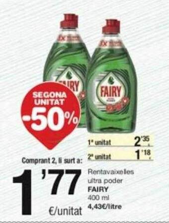 SPAR Fragadis Segona unitat -50% rentavaixelles ultra poder fairy oferta