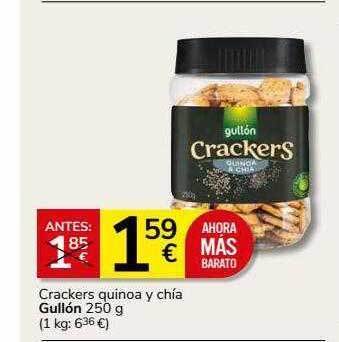 Supermercados Charter Crackers quinoa y chía gullón oferta