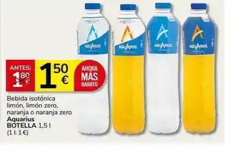 Supermercados Charter Bebida isotónica limón limón zero naranja o naranja zero aquarius oferta
