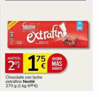 Supermercados Charter Chocolate con leche extrafino nestlé oferta
