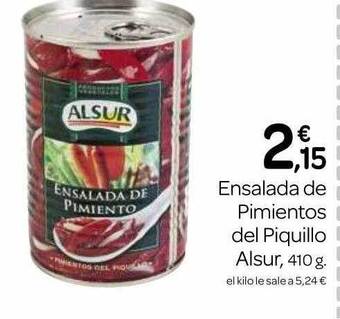 Supermercados El Jamón Ensalada de pimientos del piquillo alsur oferta