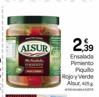Supermercados El Jamón Ensalada pimiento piquillo rojo y verde alsur oferta