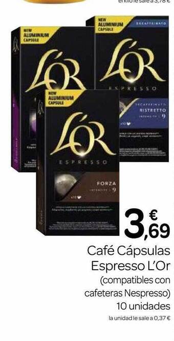 Supermercados El Jamón Café cápsulas espresso l'or oferta
