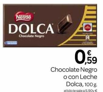 Supermercados El Jamón Chocolate negro o con leche dolca oferta