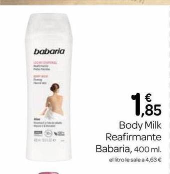 Supermercados El Jamón Body milk reafirmante babaria oferta