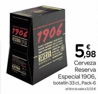 Supermercados El Jamón Cerveza reserva especial 1906 oferta