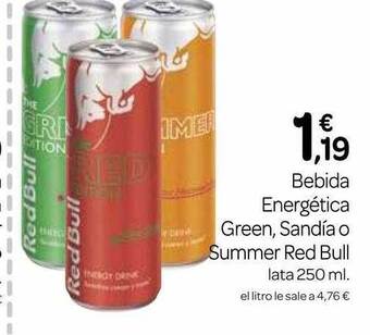 Supermercados El Jamón Bebida energética green sandía o summer red bull oferta