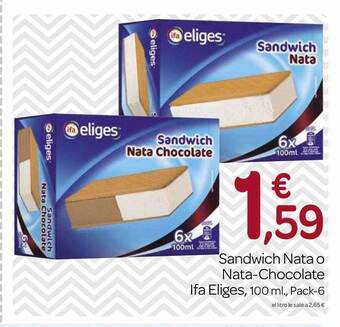 Supermercados El Jamón Sandwich nata o nata-chocolate ifa eliges oferta