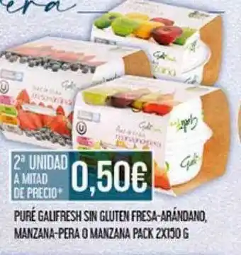 Claudio Puré galifresh sin gluten fresa-arádano manzana-pera o manzana oferta