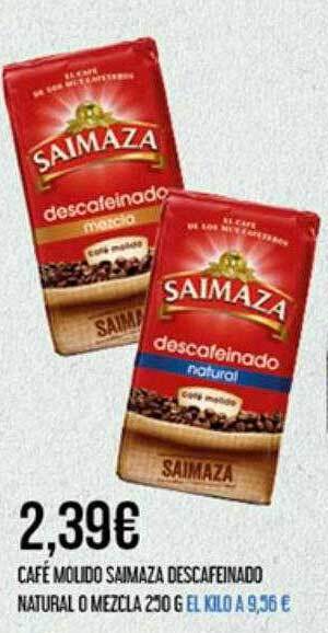 Claudio Café molido saimaza descafeinado natural o mezcla oferta