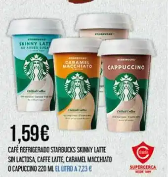 Café refrigerado starbucks skinny latte sin lactosa caffe latte caramel macchiato o capuccino
