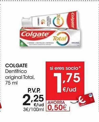 Eroski Colgate dentífrico original total oferta
