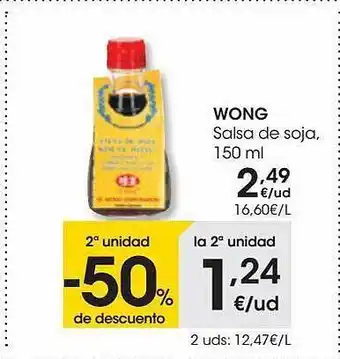 Eroski 2a unidad -50% de descuento wong salsa de soja oferta