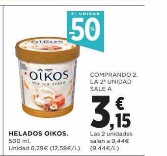 Hipercor Helados oikos oferta