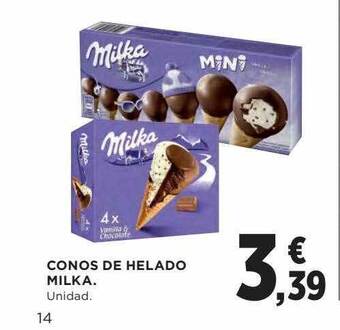 Hipercor Conos de helado milka oferta