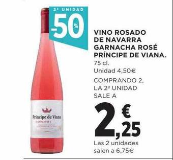 Hipercor Vino rosado de navarra garnacha rosé príncipe de viana oferta