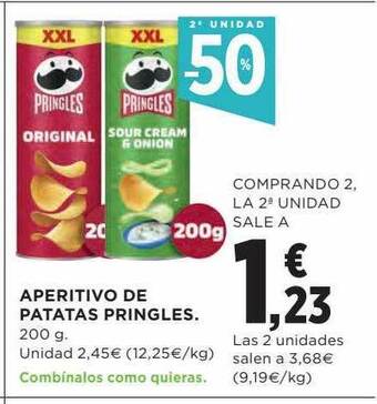 Hipercor Aperitivo de patatas pringles oferta