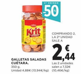 Hipercor Galletas saladas cuétara oferta