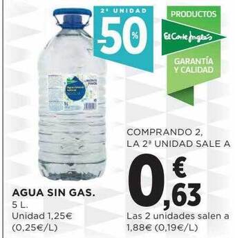 Hipercor Agua sin gas oferta
