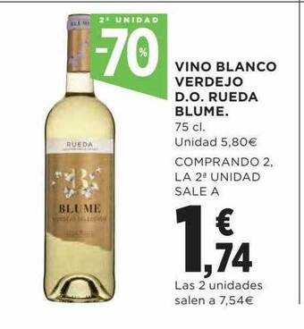 Hipercor Vino blanco verdejo d.o. rueda blume oferta