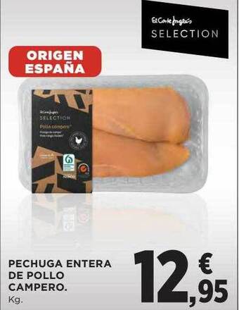 Hipercor Pechuga entera de pollo campero oferta