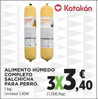Hipercor Alimento húmedo completo salchicha para perro oferta