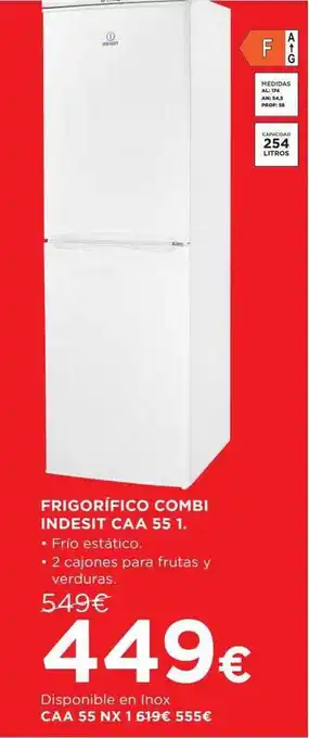 Hipercor Frigorífico combi indesit caa 55 1 oferta