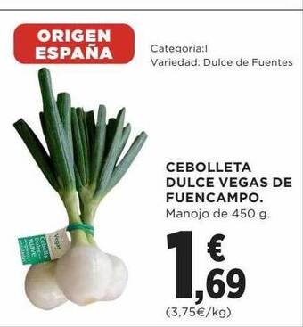 Hipercor Cebolleta dulce vegas de fuencampo oferta