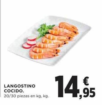 Hipercor Langostino cocido oferta