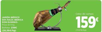 Hipercor Jamón ibérico 50% raza ibérica don eusebio oferta