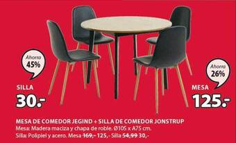 JYSK Mesa de comedor jegind + silla de comedor jonstrup oferta