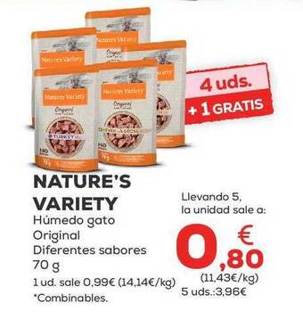 Kiwoko Nature's variety húmedo gato original diferentes sabores oferta