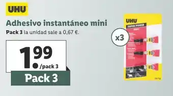 Lidl Adhesivo instantáneo uhu oferta