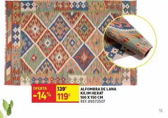Leroy Merlin Alfombra de lana kilim herat 100x150 cm oferta