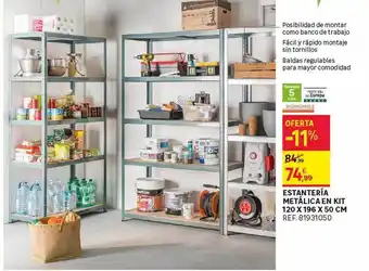 Leroy Merlin Estantería metálica en kit 120x196x50 cm oferta