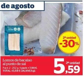 La Sirena 2a unidad -30% lomos de bacalao al punto de sal oferta