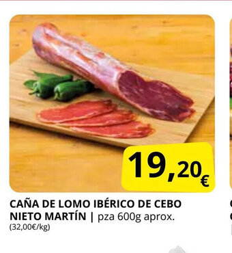 Supermercados MAS Caña de lomo ibérico de cebo nieto martin oferta