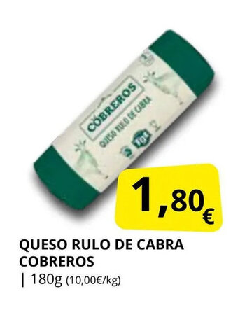 Supermercados MAS Queso rulo de cabra cobreros oferta