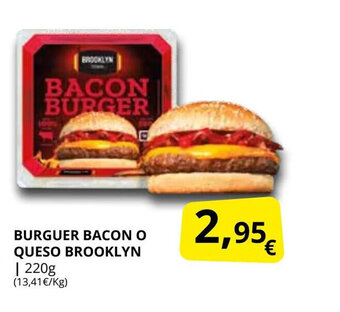 Supermercados MAS Burguer bacon o queso brooklyn oferta