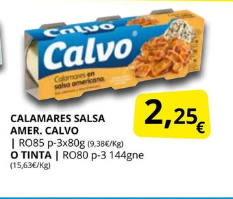 Supermercados MAS Calamares salsa amer. calvo oferta