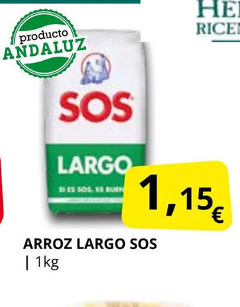 Supermercados MAS Arroz largo sos oferta