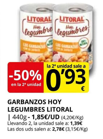 Supermercados MAS Garbanzos Hoy Legumbres litoral oferta