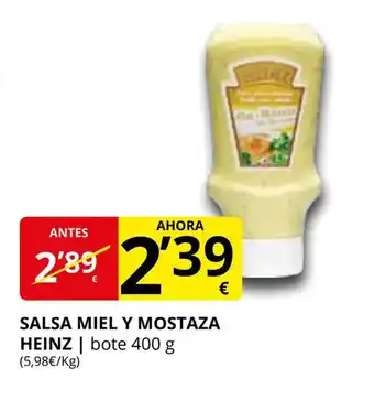 Supermercados MAS Salsa miel Y Mostaza heinz oferta