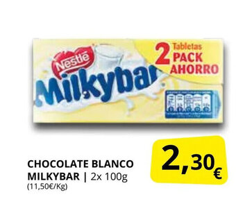 Supermercados MAS Chocolate Blanco milkybar oferta