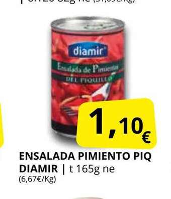 Supermercados MAS Ensalada Pimiento Piq Diamir oferta