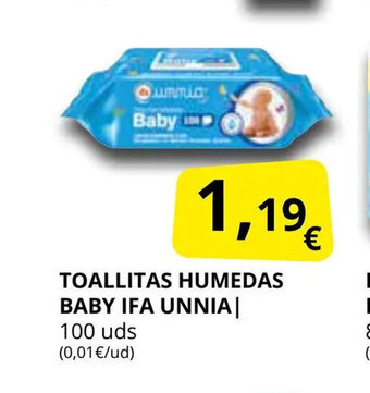 Supermercados MAS Toallitas humedas baby ifa unnia oferta